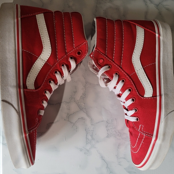 Vans Sk8-Hi Skate Shoe size 6.5 men - 8 women Red. - Picture 2 of 6